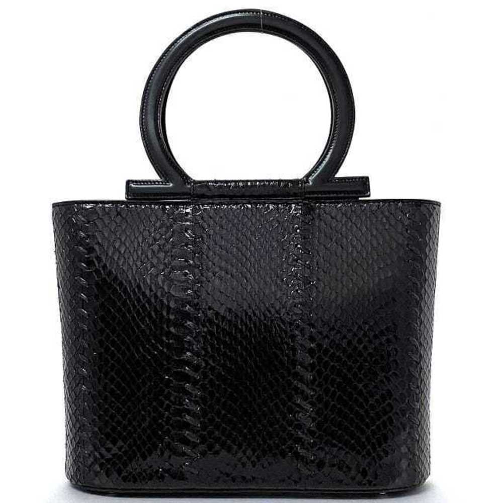 Salvatore Ferragamo Handbag Python Leather Black - image 3